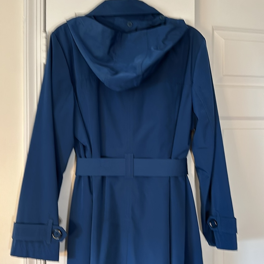 London Fog Women's Navy Trench Coat with Belt - Picture 3 of 6